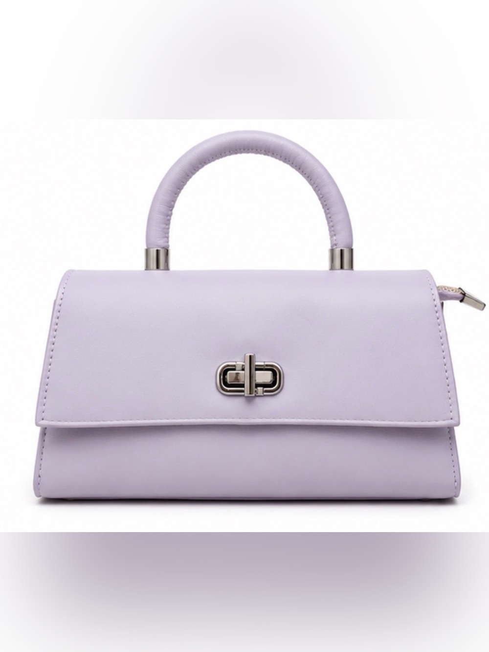 Lavender Top-Handle Satchel with Silver Hardware